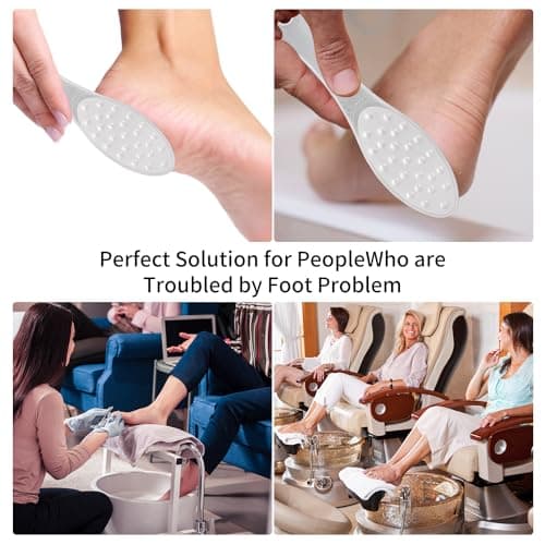 2PCS Stainless Steel Foot Scraper,Professional Foot Rasp Scrubber,Double Sided Pedicure Rasp for Dead Foot Skin and Cracked Heel, Easy to Clean Pedicure Tool(Silver) — view 5