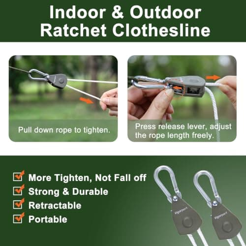 Vigorport Retractable Travel Clothesline, Portable Clothes Laundry Line — view 4
