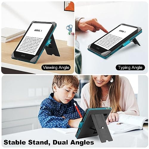 HoYiXi Universal Case Compatible with 6”-6.8” eReader Leather Stand Cover for Kobo & Tolino E-Book, Flower Pattern — view 5