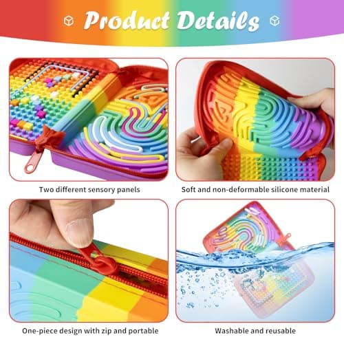 Sensory Activity Board, Silicone Fidget Toys with storage for ADHD & Autism — view 4