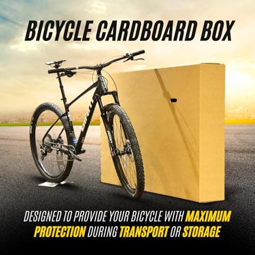 Small Double Walled Bicycle Carboard Box with 10m Bubble Wrap & Strong Tape | Flat-Pack Packaging for Moving House | Strong Carry Case for TVs, Bikes & Artwork Cardboard Bike Box for Air Travel — view 5