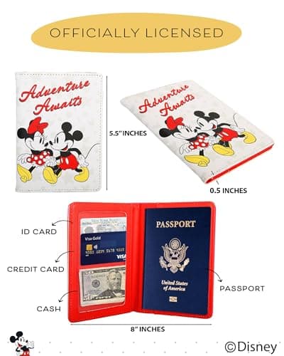 Disney Mickey & Minnie Mouse Passport Holder Travel Accessories - Officially Licensed, Multicolor, Classic — view 6