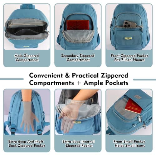 AOTIAN Mini Backpack for Women, Lightweight Sturdy Nylon Small Daypack — view 4