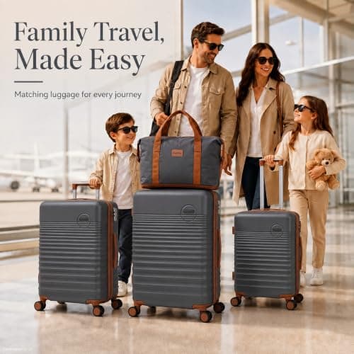 CONCEPTEN Luggage Sets 5 Piece, Suitcases with Wheels, Hardshell Suitcase Set, ABS Carry on Luggage Set with TSA Lock, Travel Luggage — view 2
