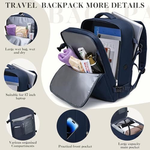 Hayayu Easyjet Cabin Bag 45x36x20 Underseat Cabin Bag Travel Backpack — view 4