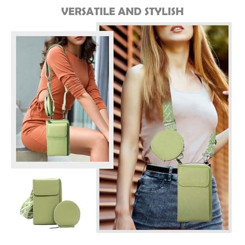 Long Keeper Crossbody Phone Bag for Women Ladies Vegan Leather Small Phone Purse with Coin Purse Card Holder Cross Body Bag Wallet for Travel Casual — view 2