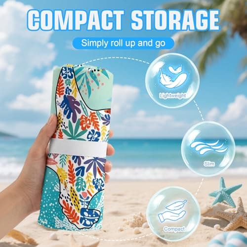 2 Pcs Microfibre Beach Towels for Adults,Microfibre Lightweight Beach Towel — view 4
