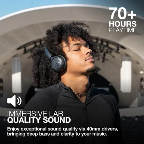 JLab Go Lux ANC Noise Cancelling Headphones - On Ear Bluetooth, Graphite — view 2