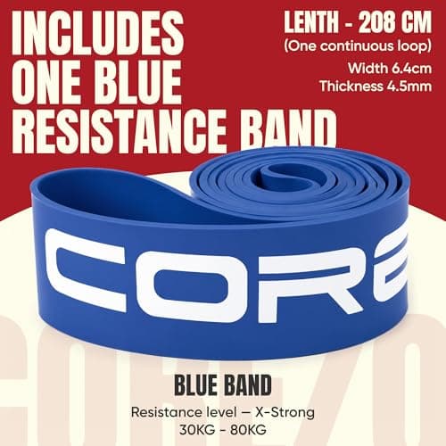 Resistance Bands for Working Out, Long Pull Up Assistance Band for Men & Women, Heavy Duty Loop Exercise Band for Strength Training, Powerlifting, Mobility, Stretching, Yoga, Pilates & Physio — view 2