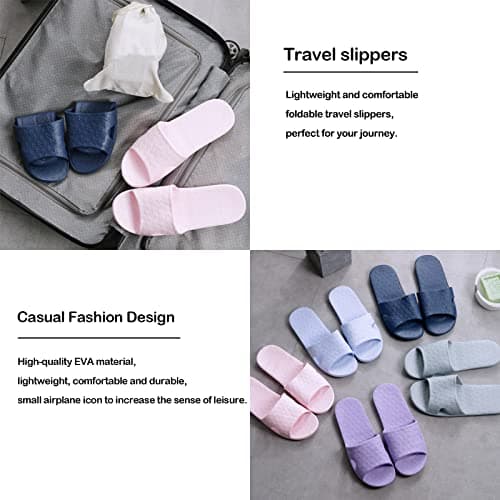 Anmerl Travel Slippers for Women & Men, Foldable Slides with Storage Bag — view 3