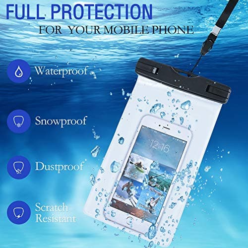 Garegce Clear Waterproof Pouch Bag, [4 Pack] Waterproof Bags Large Size Set, Waterproof Case Dry Bag for Beach/Swim/Boating/Kayaking/Hiking/Protect Phone/Camera/Cash/Document - Yellow — view 5