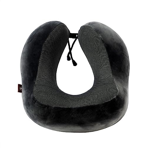 Makimoo Memory Foam Travel Pillow, Neck Pillow with 360-Degree Head Support, Comfortable and Lightweight, Ideal for Sleeping on Airplane, Car, Train, Bus and Home Use, Comes with Storage Bag (Grey) — view 3
