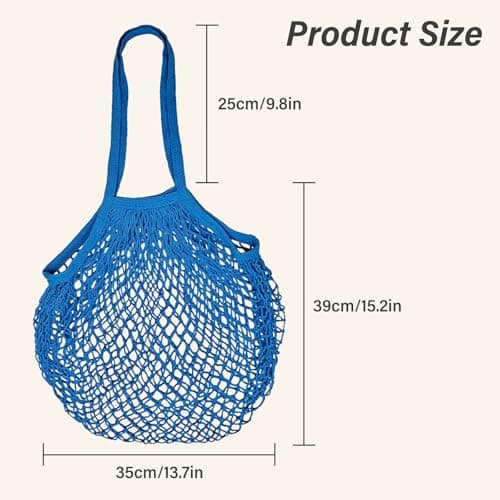 AfitLulu Mesh Beach Bags for Women, Cotton Mesh Bag Large Tote Bag Reusable Shopping Bag Beach Tote Bag with Handle, Mesh Bags for Shopping Travel Vacations (White) — view 2