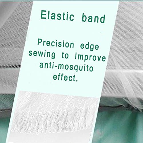 Pram Net, 2 pack Universal Mosquito Fly Bug Insect Net Protection Cover for Pushchair buggy carrycot stroller basket jogger Travel cot White — view 5