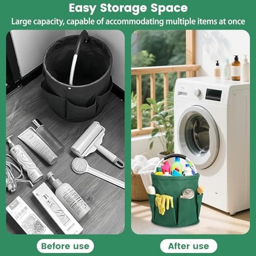 Cleaning Caddy with Handle, Portable Collapsible Bucket Oxford Fabric Caddy — view 6