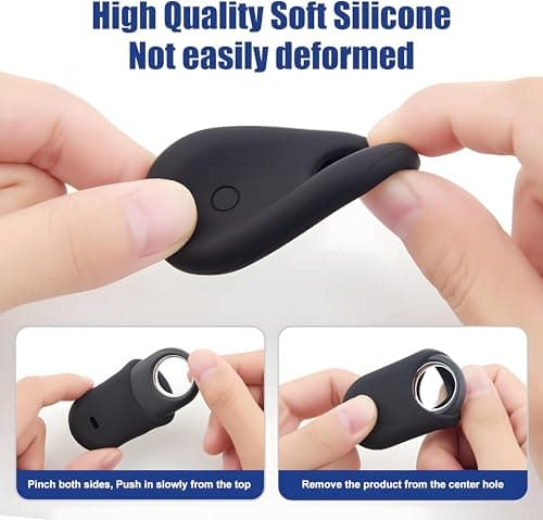 SmartTag2 Holder for Samsung Galaxy SmartTag 2 Case. Anti Lost Anti-Scratch Secure Keyring for Pet Collar Key Bag Luggage Travel. Silicone Protective Smart Tag 2 Keychain Cover (4 Pack, Black/Blue) — view 3