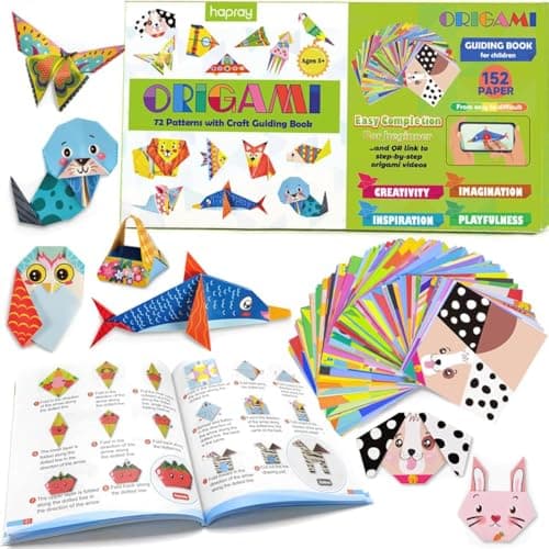 hapray Origami Set for Kids 5-12, 152 Sheets, 72 Patterns & Guide