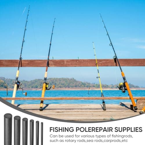 BESPORTBLE Fishing Pole Repair Tool 6pcs Carbon Fibre Rod Inserts Solid Carbon Fibre Rods for Broken Rod Repair Fishing Pole Connector for Rotary Sea Carp Rods Fishing Supplies — view 3