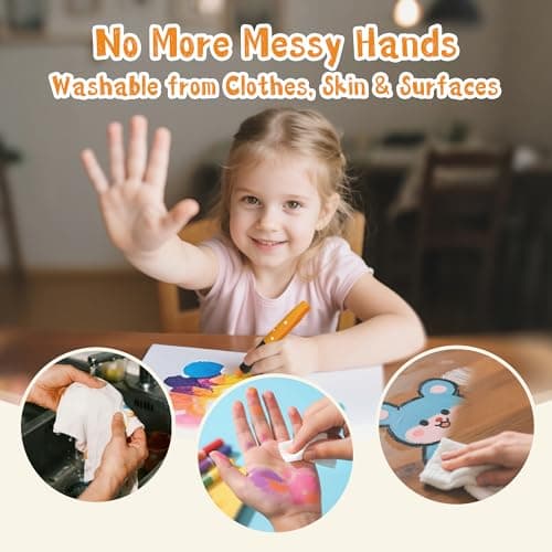12 Colors Washable Twist Crayons for Toddlers, Hands Clean Silky Travel Crayons for Kids Ages 4-8 Indoor and Outdoor, Non-Toxic, Quick Drying, No Mess Coloring Gifts for Boys and Girls — view 2