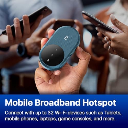 ZTE U10S Pro Blue 4G MiFi Router, Portable WiFi with SIM Slot, Connect 32 Devices, Plug and Play Mobile WiFi, 3000mAh 10hr Battery Life, Travel Hotspot, Compact Design, Roams on all Networks — view 5