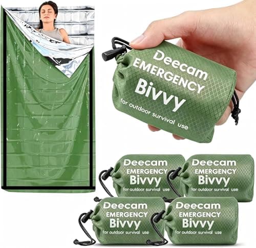 Deecam Emergency Sleeping Bag 4 Pack, Mylar Thermal Bivvy Bag for Camping