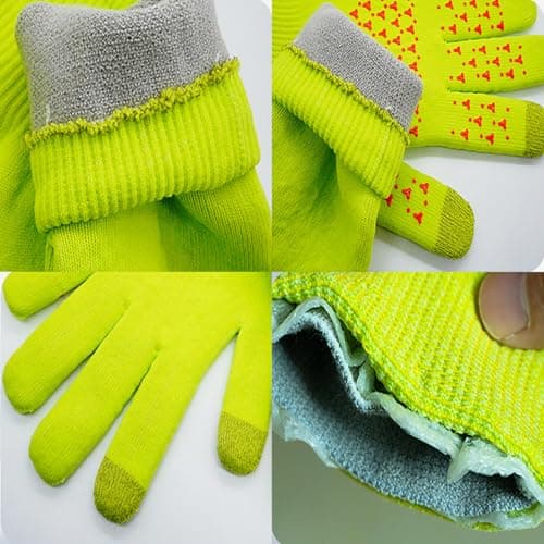 Jazuaiao Nonslip Touchscreens Ski Gloves for Mountaineering, Yellow — view 5