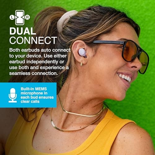 JLab Go Air Pop+ True Wireless Earbuds with Mic - Bluetooth, Lilac — view 5