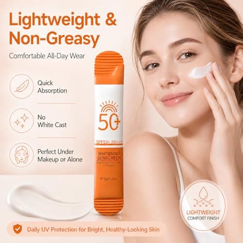 20PCS Sunscreen SPF 50+, Travel Size Sunscreen, Mini Sun Cream, Factor 50 Sun Cream for Face & Body, UV Protection for Daily Use, Lightweight, Non-Greasy, Water Resistant, No White Cast — view 3