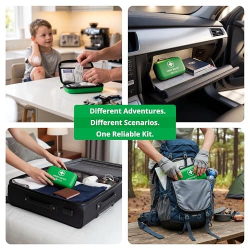 Beris First Aid Kit - 75 Pieces Hard Case and Lightweight - Includes Instant Cold Pack, for Travel, Home, Office, Vehicle — view 3
