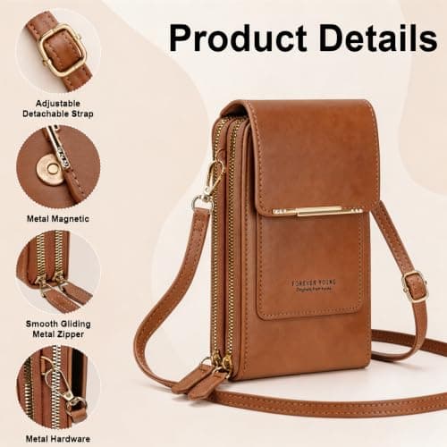 Touch Screen Crossbody Phone Bag for Women Anti Theft Crossbody Bag Purse — view 2