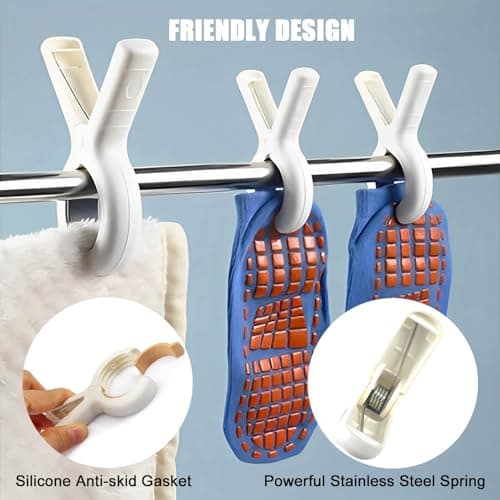 Beach Towel Clips for Sun Loungers 8 Pack, Large Sunbed Clips Pegs for Beach Towels Clothes Pin Quilt Drying Windproof Laundry Peg Hanging Beach Pool Chairs Sunlounger Essentials Accessories — view 4