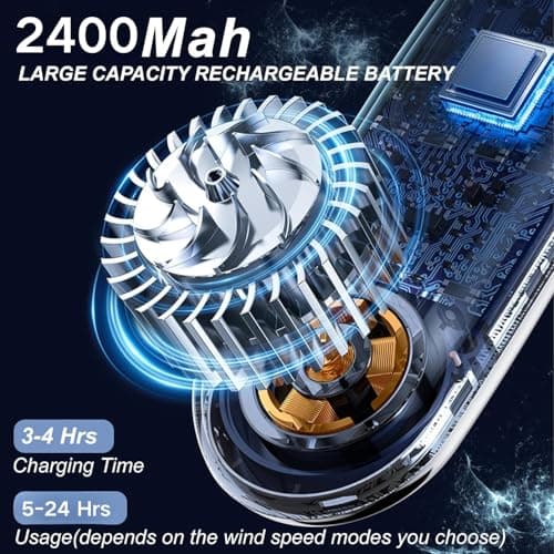 RETZLA Portable Neck Fan Personal 2400mAh Bladeless Cooling Neck Fan Wearable Around Your Neck Hands-Free Rechargeable for Travel Essentials — view 2