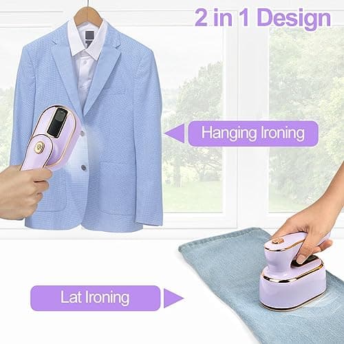 AUAUY Mini Steam Iron, 1000W Portable Handheld Travel Steam Iron(Purple) — view 5