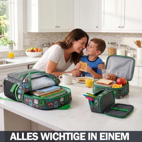 Get Trend Minecraft Boys Large Backpack 3 Pcs Set, 46cm School Bag — view 6