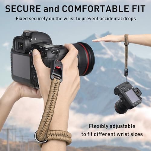 SUNYA Camera Wrist Strap for Photographers with Quick Release Buckle Paracord Rope Camera Hand Strap Compatible for DSLR or Mirrorless Camera — view 4