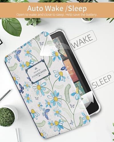 WALNEW Case for 7" Kindle Paperwhite 12th Generation 2024 and Kindle Colorsoft Signature Edition, Clear Soft TPU Back Protective Cover for 2024 Kindle Paperwhite (Natural Book) — view 4