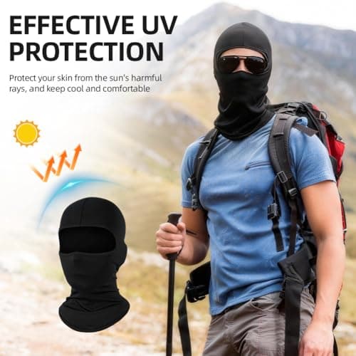 Alaoo Ski Face Mask for Men Women, 3Pcs Ski Face Mask UV Protector Masks with Gloves Sunglasses, Motorcycle Cycling Neck Warmer for Helmet for Skiing, Snowboarding, Motorcycle Wind Protection — view 4