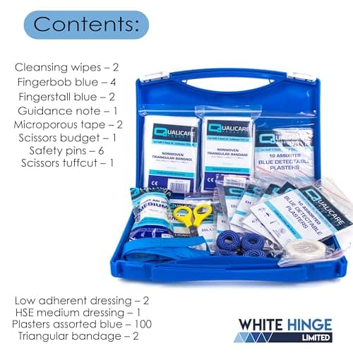 bumbur Catering First Aid Kit - Kitchen Safety Protection Blue Plasters & Dressings — view 3
