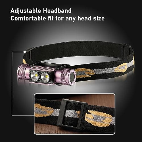 weneasker Super Bright LED Headlamp, 1200 Lumens Super Bright Light, USB C Rechargeaable Head Lamp for Adult, Stylish Gift for Female Engineers, Women Who Love The Outdoors, Long Runtime, Pink — view 4