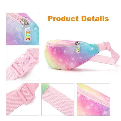 Dzxin Kids Fanny Pack, Cute Gradient Kids Bum Bag Bumbag Waist Pack Hipsack Belt Bag Small Belt Bum Bag Crossbody Purse Waist Pouch for Toddler Girls Boys Running Hiking Travel Sports(Gradient) — view 4