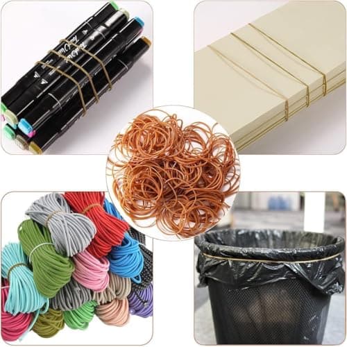 Thick Elastic Bands 150pcs Heavy Duty Trash Can Bands Stretchable Rubber Bands Elastic Trash Can Bands Office File Folder Strong Elastic Rubber Bands for School Home Office Supplies 3.7Inches — view 4