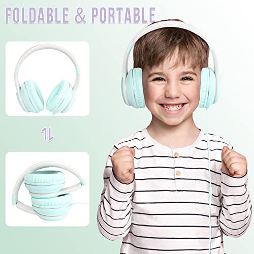 Rockpapa L22 Foldable Wired Headphones for Kids Girls Boys with Microphone — view 4