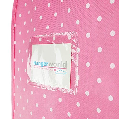 HANGERWORLD Single Pink Polka Dot Breathable Garment Coat Cover Bag-for All Clothes & Dresses-45" (114cm) — view 5