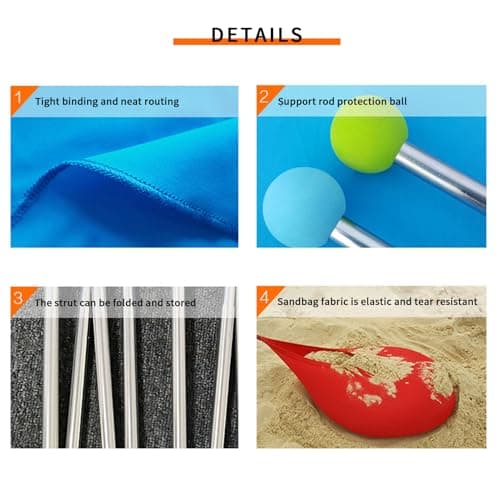 Beach Tent Sun Shelter | UPF50+ Beach Shelter Canopy With Stability Poles And Storage Bag | Portable Outdoor Family Sun Shade For Fishing, Picnics, Backyard Fun, Easy Set Up — view 4