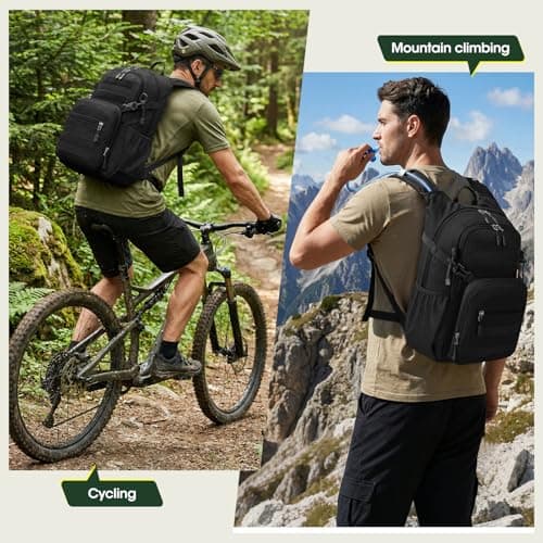 RAINSMORE Hydration Backpack with 2L Water Bladder 18L Lightweight Hiking Backpack with raincover for Men Women Insulated Molle Running Backpack for Hiking Camping Climbing Cycling — view 2