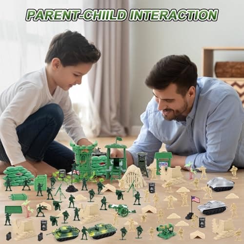 deAO 100 PCS Military Play Set with Toy Soldiers, Toy Army Figures, Tanks — view 4
