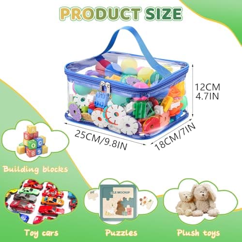 4 Pack Clear Toy Storage Bags, PVC Waterproof Toy Organizer, Colorful — view 2