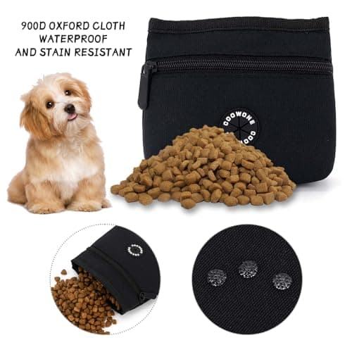 Dog Treat Pouch with Pet Training Clicker, Detachable Dog Puppy Training Treat Bag, 900D Oxford Cloth Magnetic Closure Small Dog Walking Bag for Travel or Outdoor Use — view 2