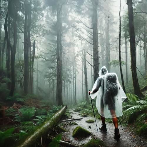 ZENO Disposable Rain Poncho Waterproof with Sleeves - For Adults - Rain Coat with Hood, Pack of 4 - for Women and Men - Hiking, Camping — view 3