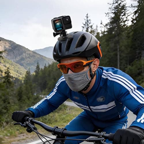 BWOFJGWH Camera Mount Action Camera Holder Helmet Mount Curved Base For Helmets and Dashboards With 1/4 Inch Adapter Stable Adhesion suitable for biking adventures ski trips road travel vlogging — view 3